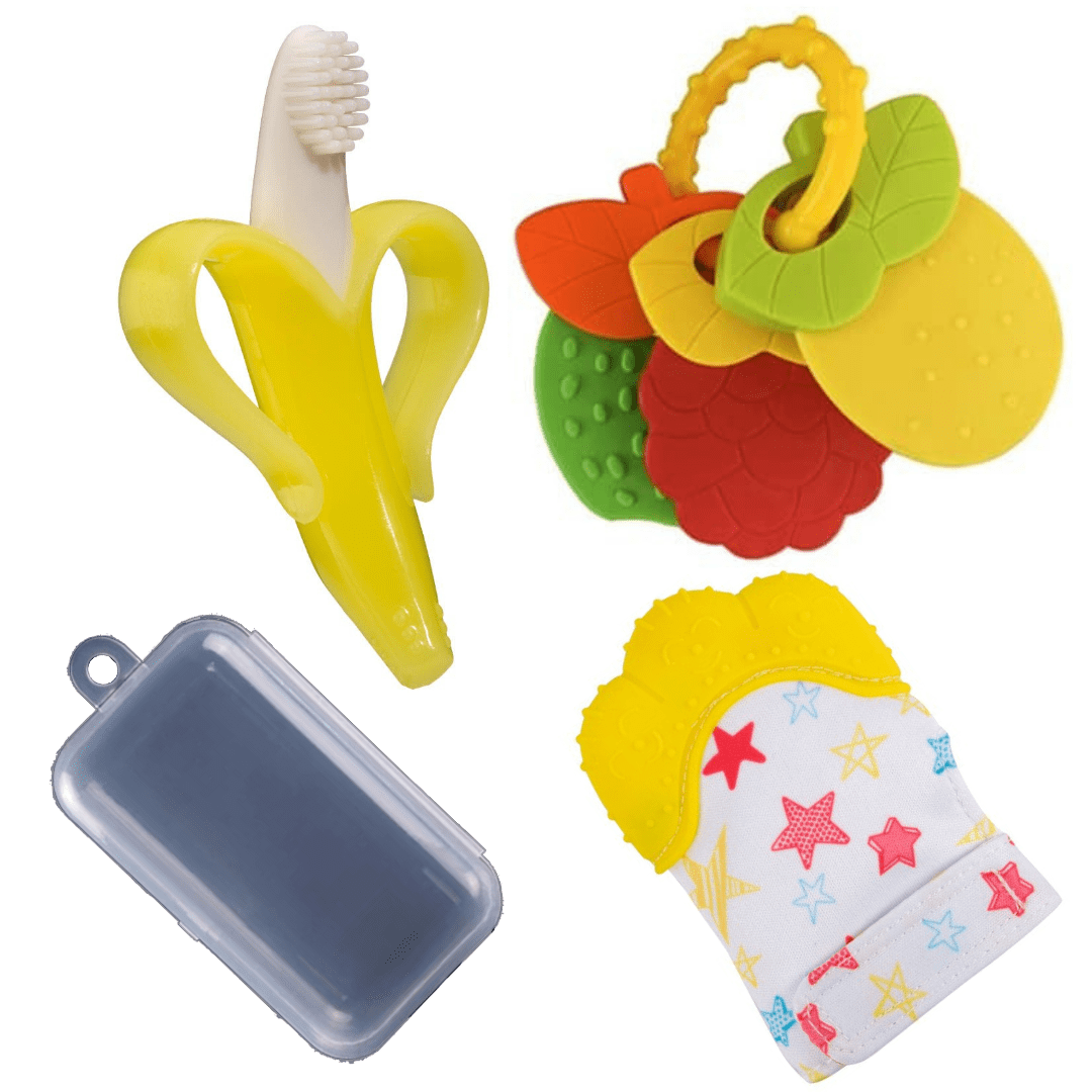 Jouets de dentition et brosse à dents en forme de banane pour bébé | Dentition sûre et ergonomique