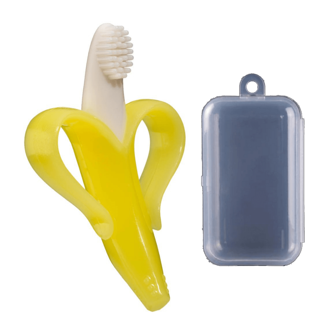 Jouets de dentition et brosse à dents en forme de banane pour bébé | Dentition sûre et ergonomique