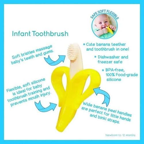 Jouets de dentition et brosse à dents en forme de banane pour bébé | Dentition sûre et ergonomique