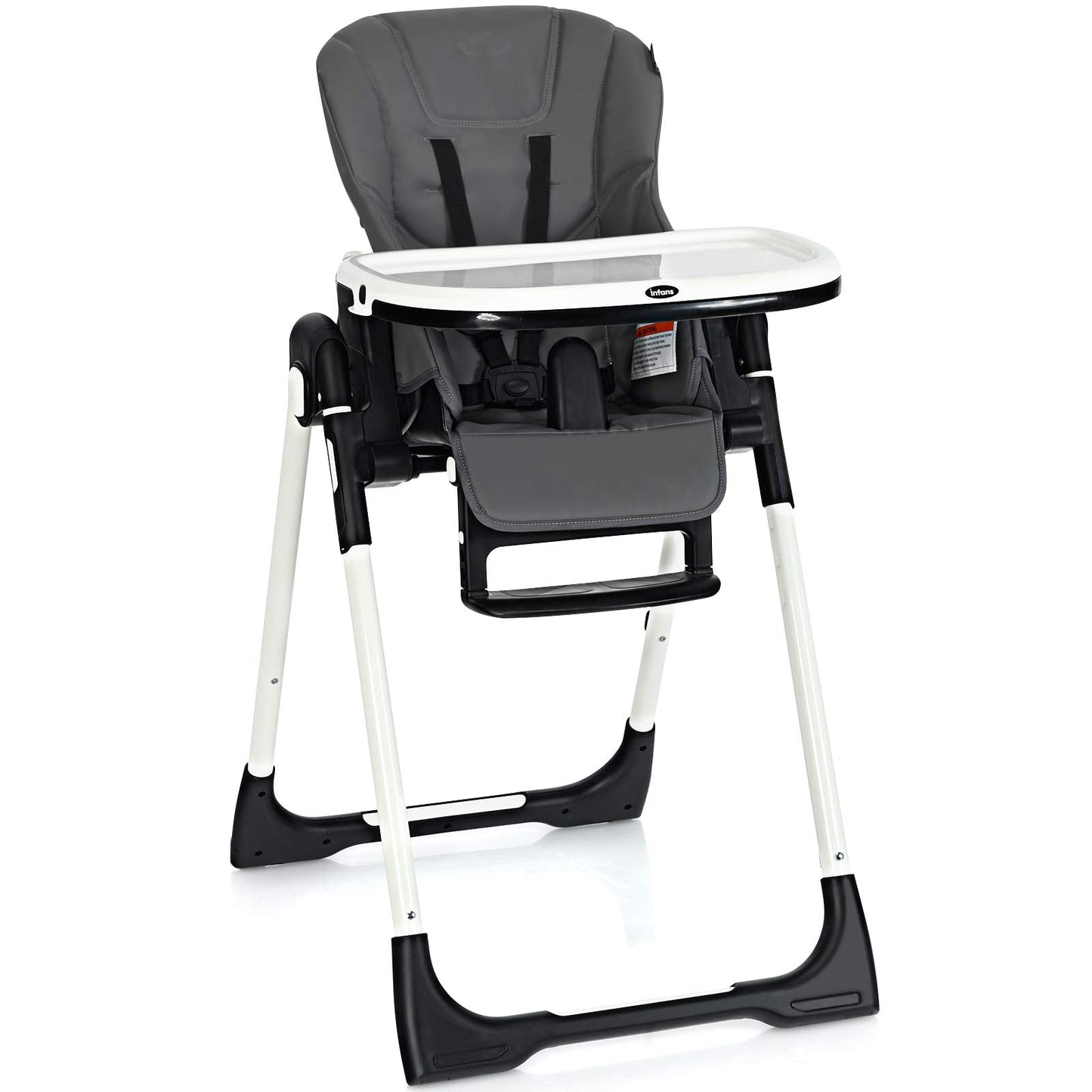 Chaise haute pliable pour bébés et tout-petits avec dossier, repose-pieds et hauteur d’assise réglables