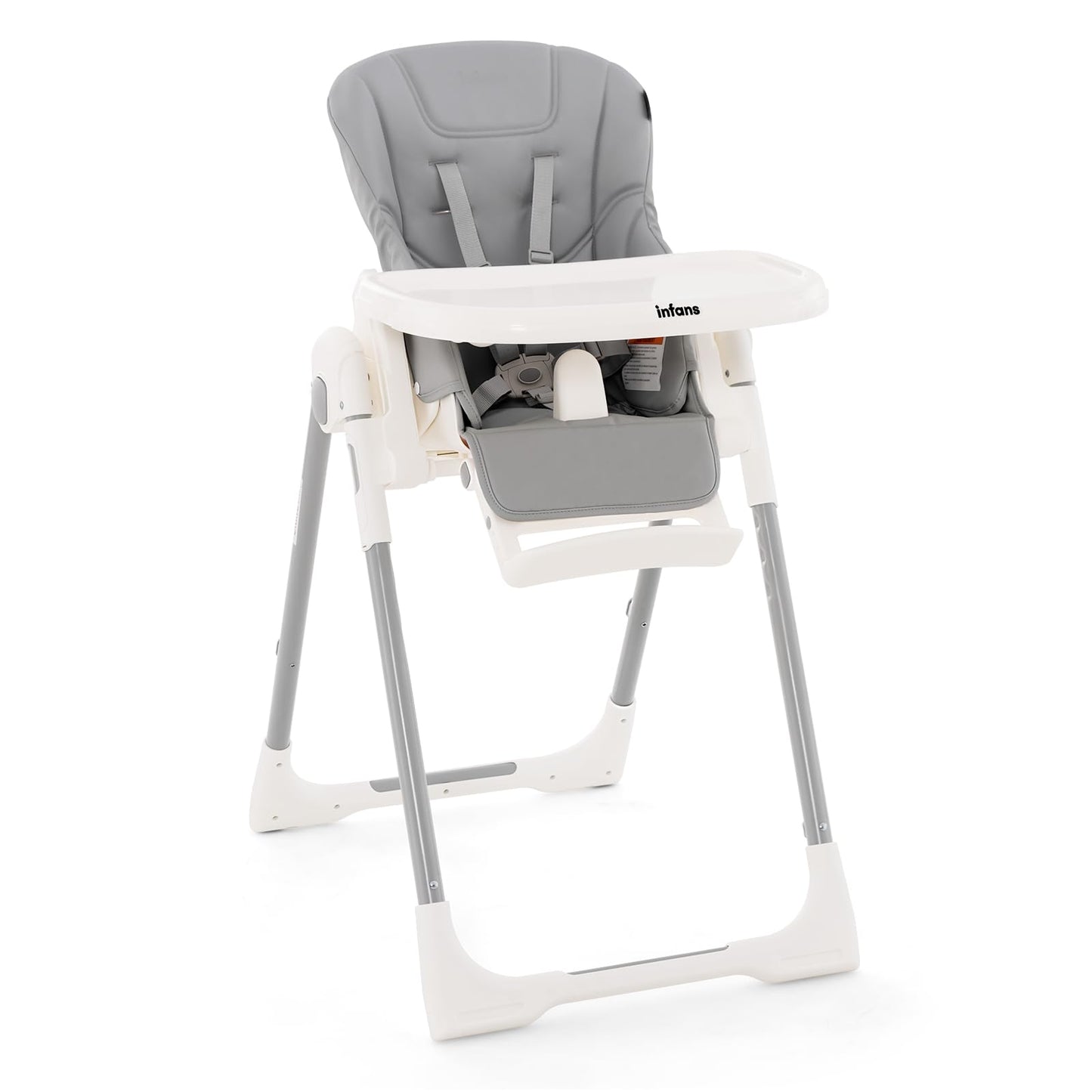 Chaise haute pliable pour bébés et tout-petits avec dossier, repose-pieds et hauteur d’assise réglables