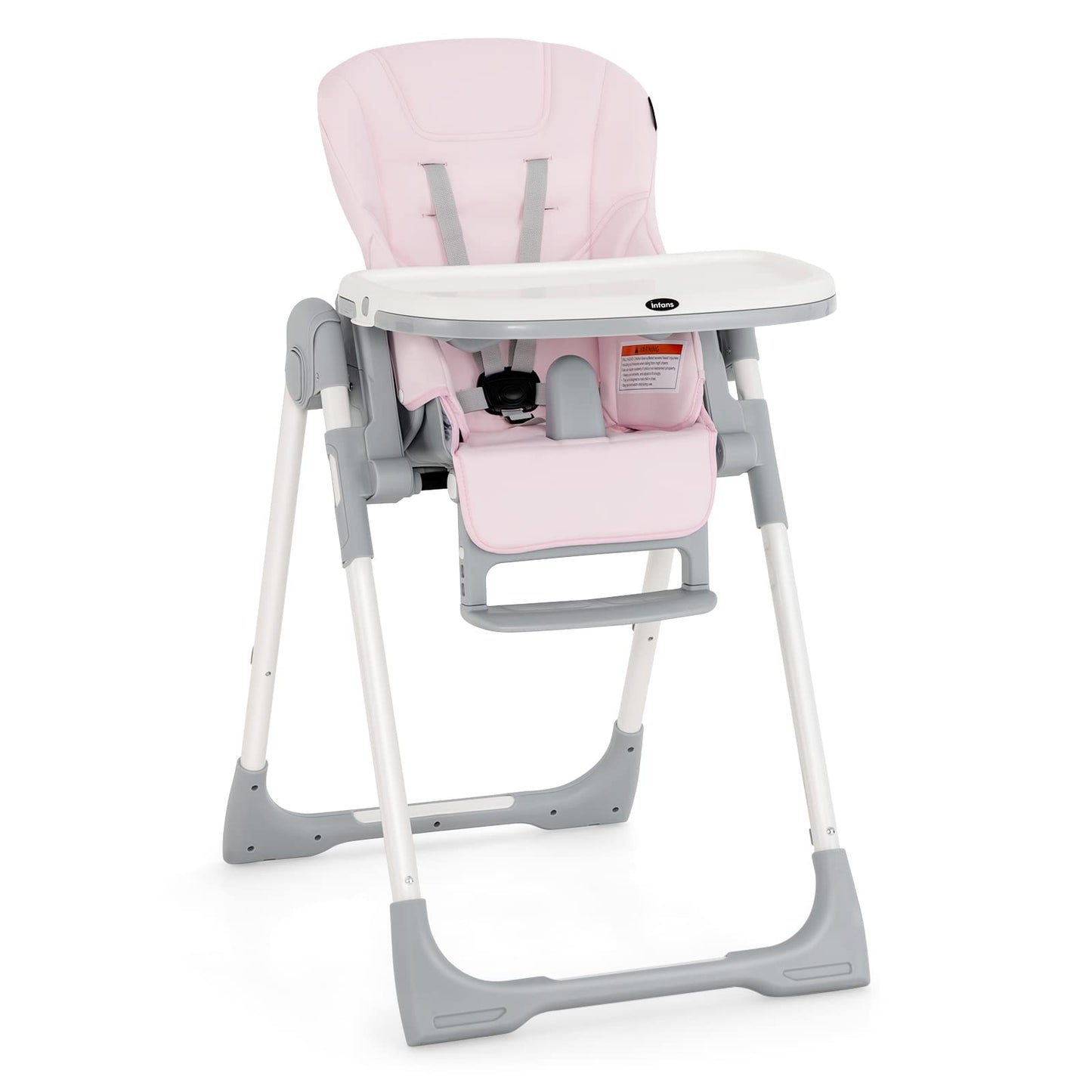 Chaise haute pliable pour bébés et tout-petits avec dossier, repose-pieds et hauteur d’assise réglables