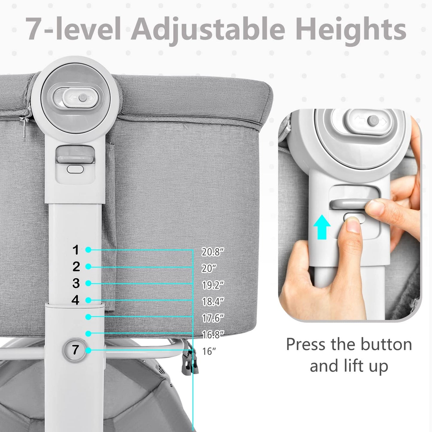 Berceau bébé 3 en 1 : lit d'appoint, berceau à bascule, pliable et portable, cododo sécurisé avec panier de rangement