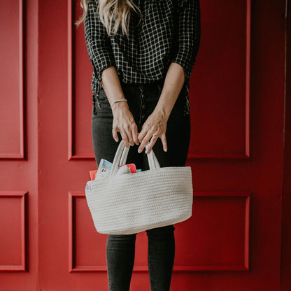 Panier à couches en corde – Organisateur de table à langer