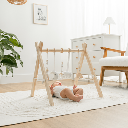 Arche d’éveil bébé en bois naturel