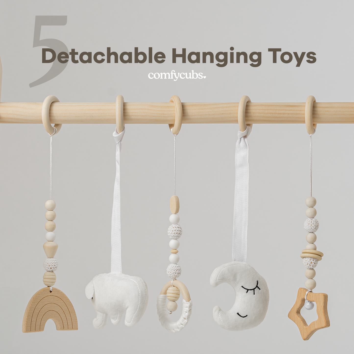 Arche d’éveil bébé en bois naturel