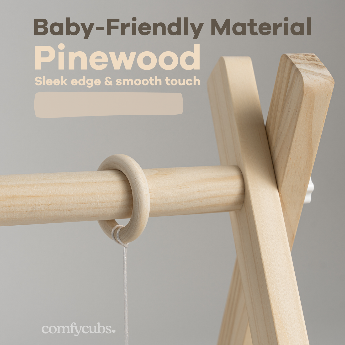 Arche d’éveil bébé en bois naturel