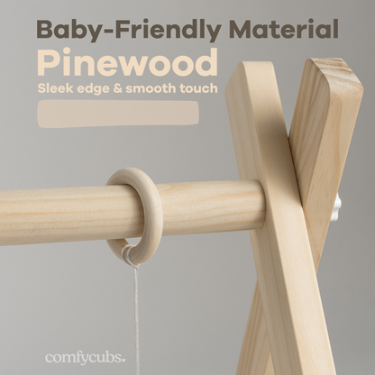 Arche d’éveil bébé en bois naturel