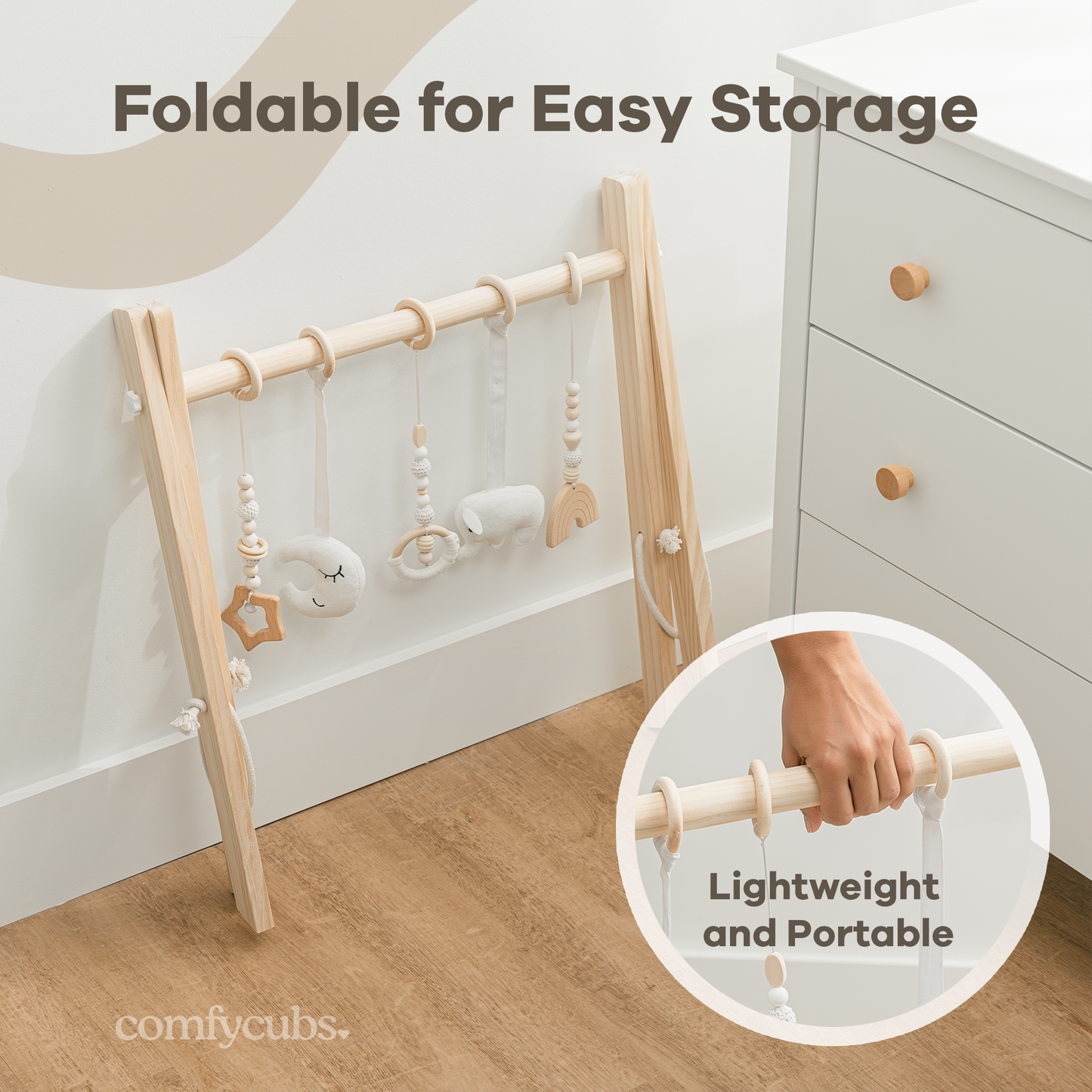 Arche d’éveil bébé en bois naturel