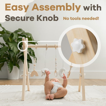 Arche d’éveil bébé en bois naturel