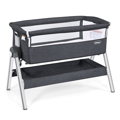 Berceau cododo pour bébé, grand panier de rangement, hauteurs et inclinaison réglables, lit d’appoint mobile facile