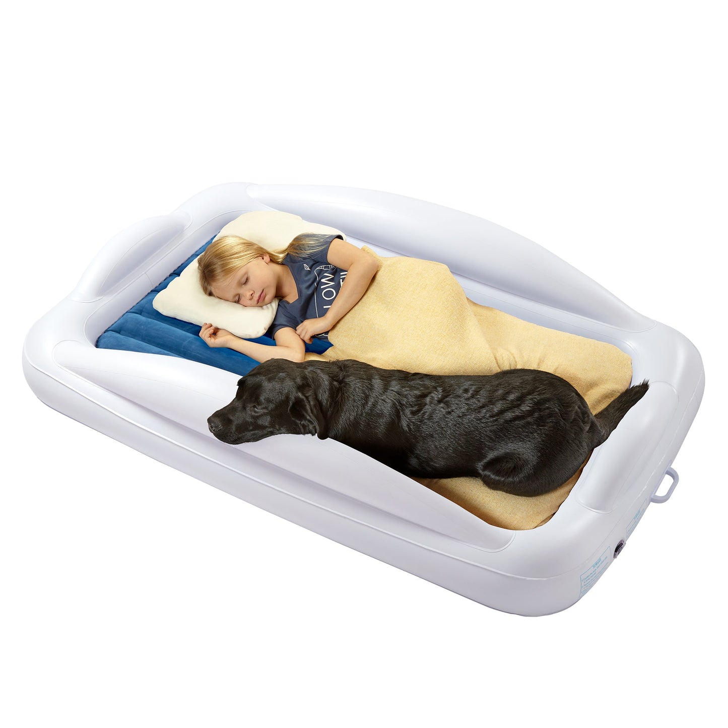 Lit de voyage gonflable pour tout-petit avec pare-chocs de sécurité