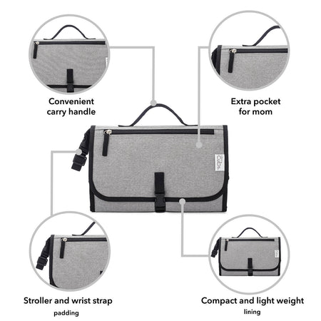 Grand matelas à langer portable - Gris uni