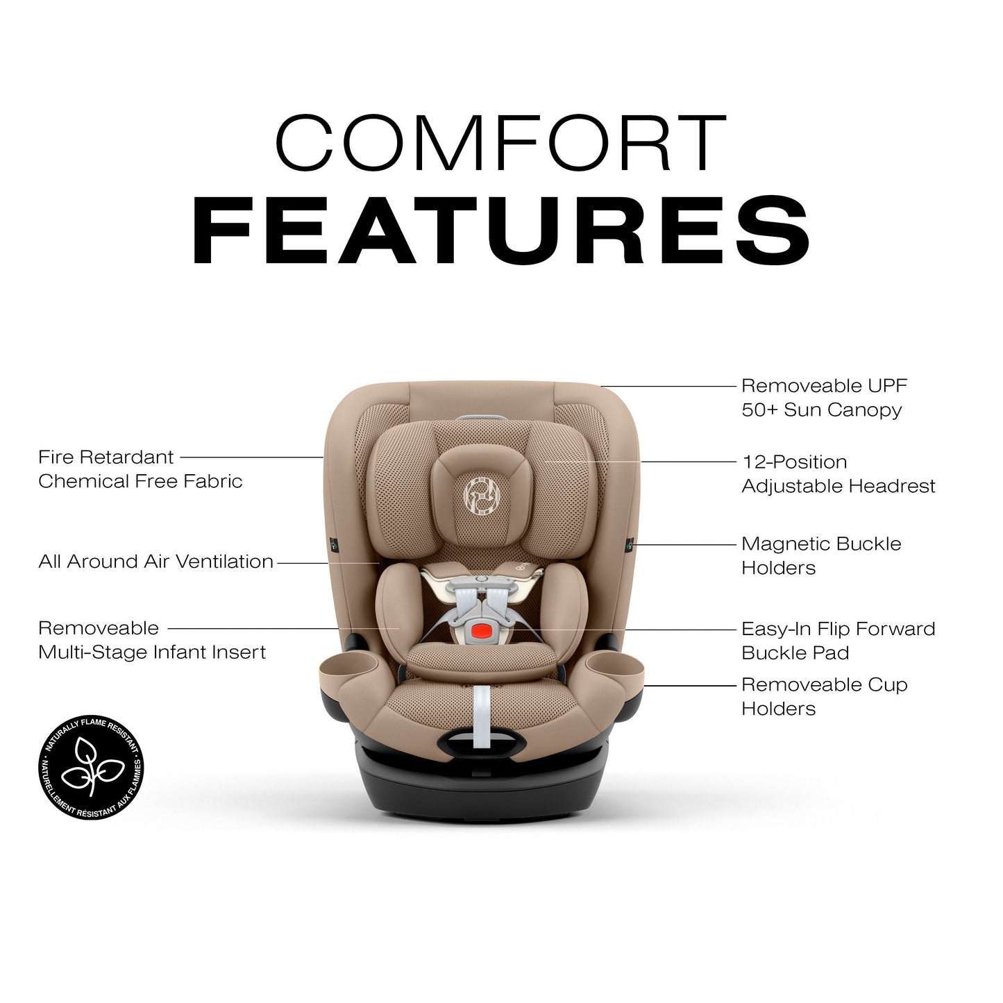 Siège auto convertible pivotant 360° Callisto G tout-en-un - Beige amande