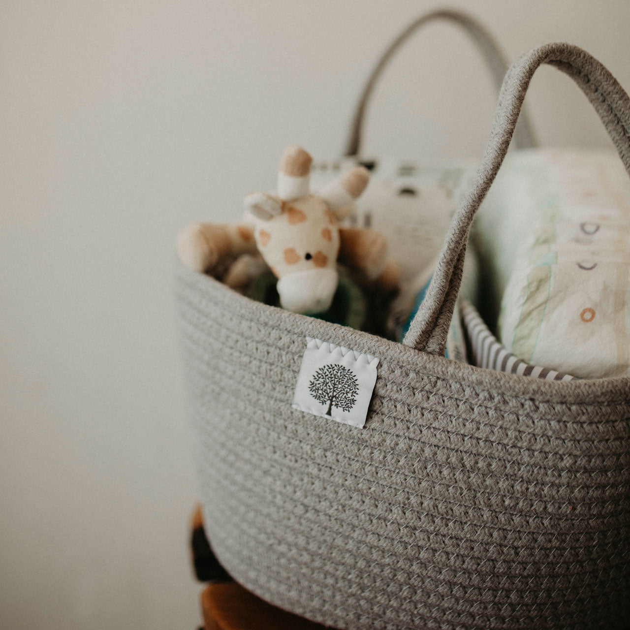 Panier à couches en corde – Organisateur de table à langer