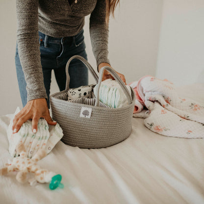 Panier à couches en corde – Organisateur de table à langer