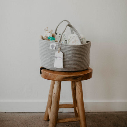 Panier à couches en corde – Organisateur de table à langer
