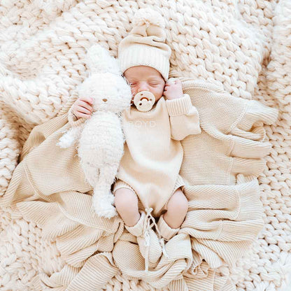 Barboteuse Pull en Maille Personnalisée pour Bébé | Couleur Unie