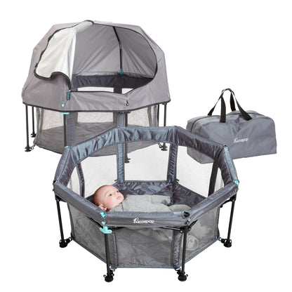 Lit Bébé de Voyage Compact avec Dôme - Parfait pour les Déplacements