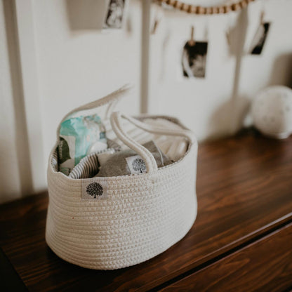 Panier à couches en corde – Organisateur de table à langer