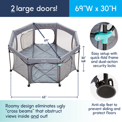 Parc de jeu portable 69" PlayPod pour bébés et tout-petits [Dôme inclus]