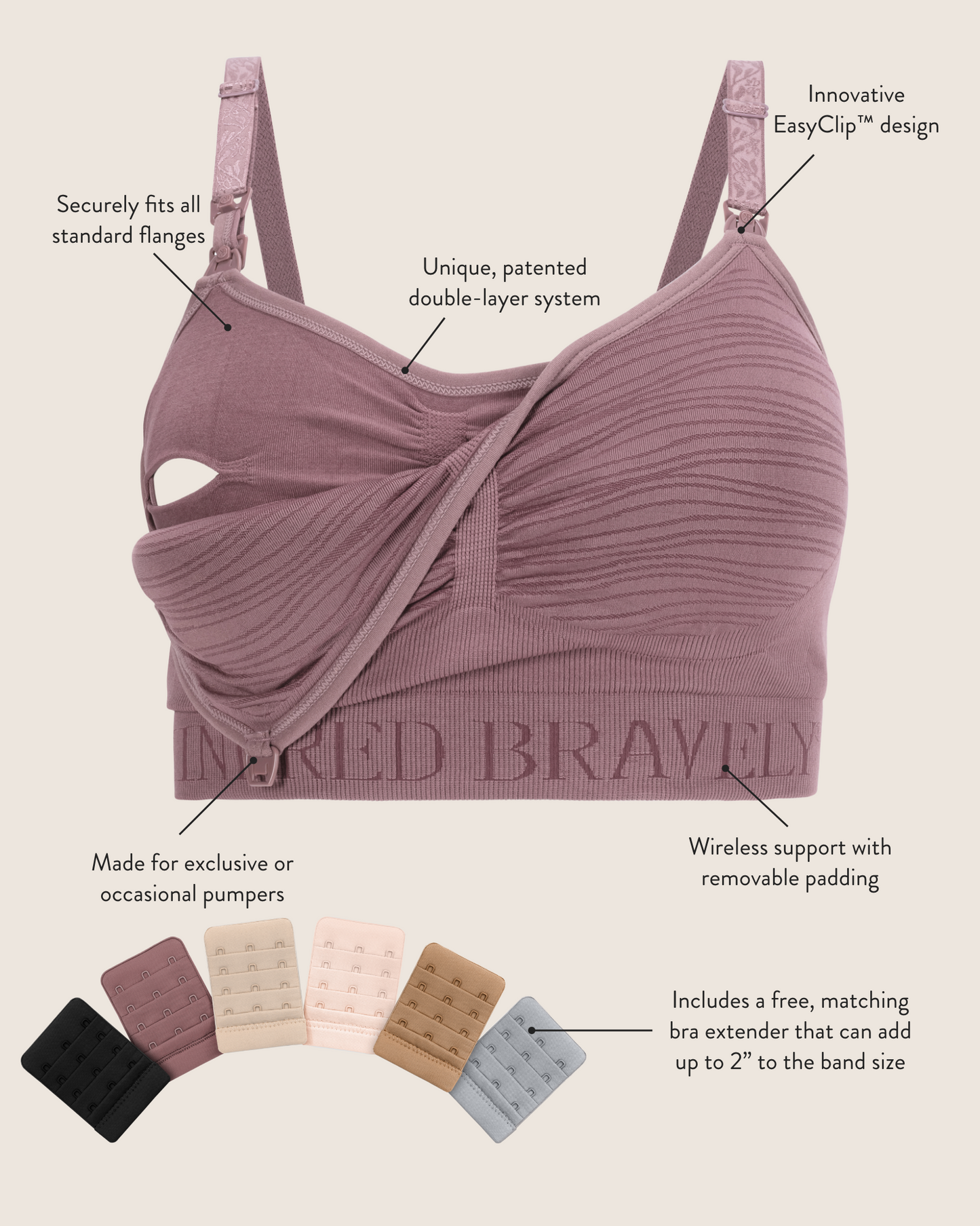 Brassière d'allaitement et de pompage mains libres | Noir
