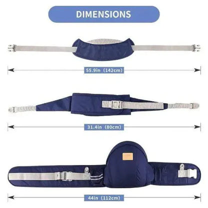 Porte-bébé avec siège de hanche et sangle d'épaule pour les 0-36 mois