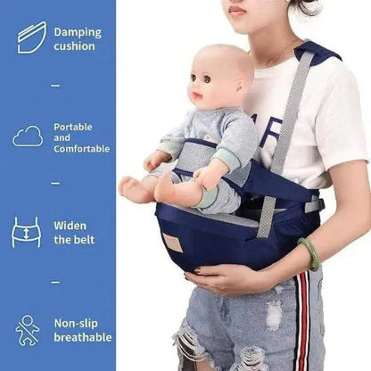 Porte-bébé avec siège de hanche et sangle d'épaule pour les 0-36 mois