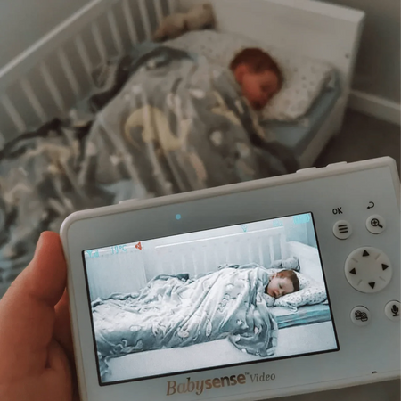 Moniteur vidéo pour bébé V43 - 2 caméras, sans Wi-Fi, écran partagé, veilleuse intégrée