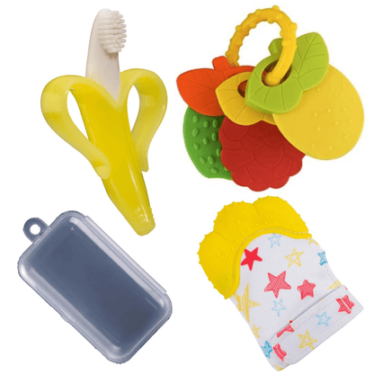 Jouets de dentition et brosse à dents en forme de banane pour bébé | Dentition sûre et ergonomique
