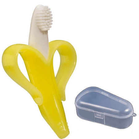 Jouets de dentition et brosse à dents en forme de banane pour bébé | Dentition sûre et ergonomique