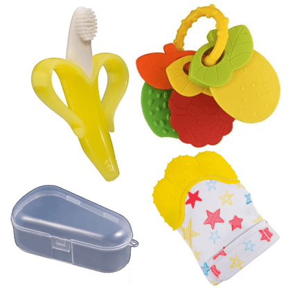 Jouets de dentition et brosse à dents en forme de banane pour bébé | Dentition sûre et ergonomique