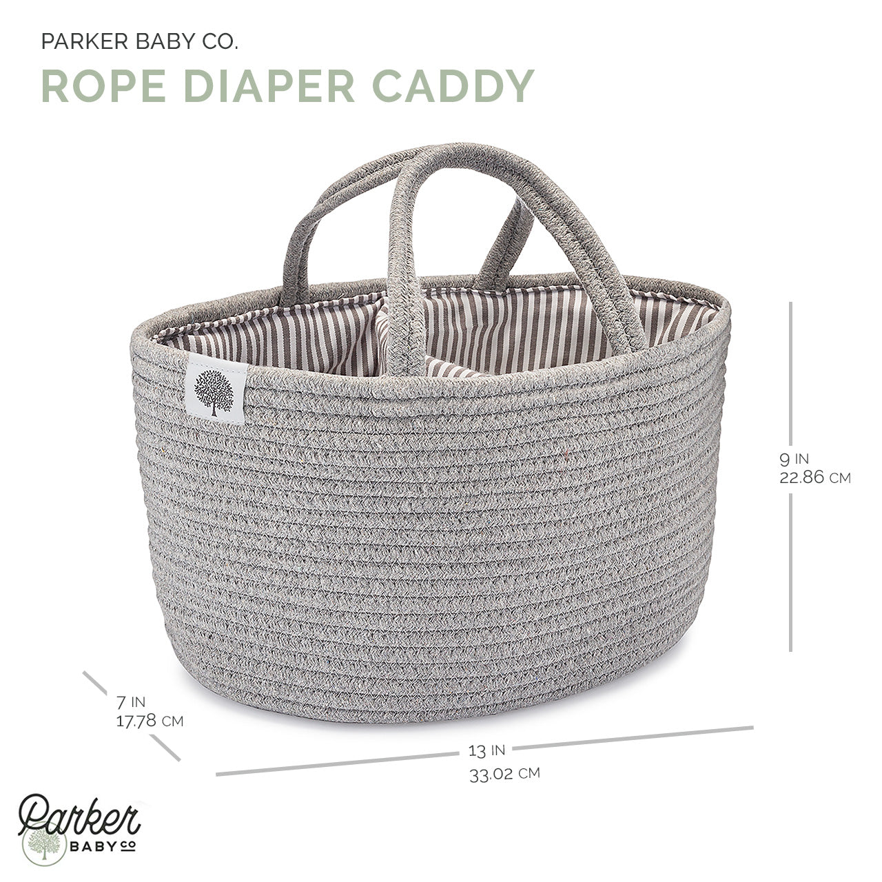 Panier à couches en corde – Organisateur de table à langer