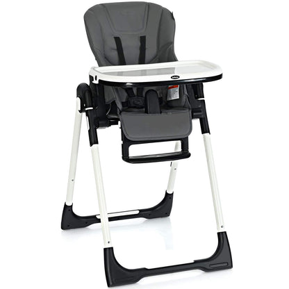 Chaise haute pliable pour bébés et tout-petits avec dossier, repose-pieds et hauteur d’assise réglables