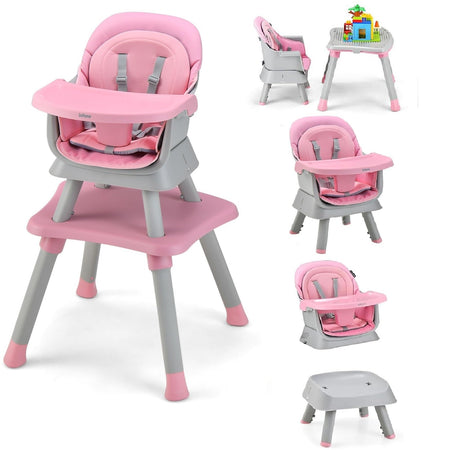 Chaise haute 8 en 1, chaise convertible pour bébé et tout-petit, rehausseur de repas, ensemble tabouret/table/chaise pour enfant