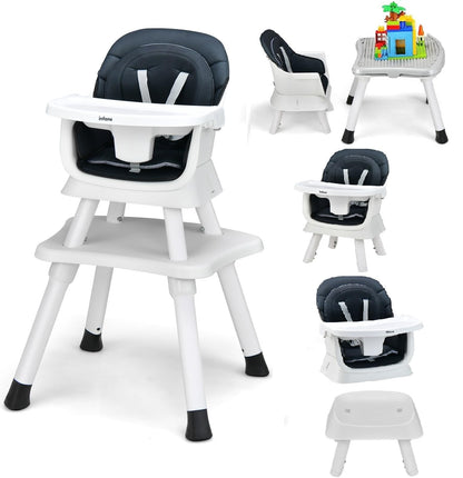 Chaise haute 8 en 1, chaise convertible pour bébé et tout-petit, rehausseur de repas, ensemble tabouret/table/chaise pour enfant