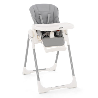 Chaise haute pliable pour bébés et tout-petits avec dossier, repose-pieds et hauteur d’assise réglables