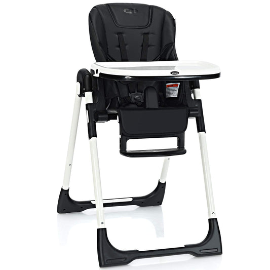 Chaise haute pliable pour bébés et tout-petits avec dossier, repose-pieds et hauteur d’assise réglables