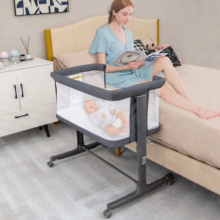 Berceau bébé 3-en-1, lit d'appoint pour nouveau-né, berceau pliable avec matelas, montage facile