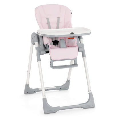 Chaise haute pliable pour bébés et tout-petits avec dossier, repose-pieds et hauteur d’assise réglables