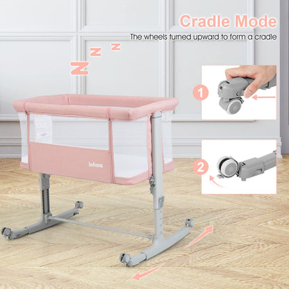 Berceau bébé 3-en-1, lit d'appoint pour nouveau-né, berceau pliable avec matelas, montage facile