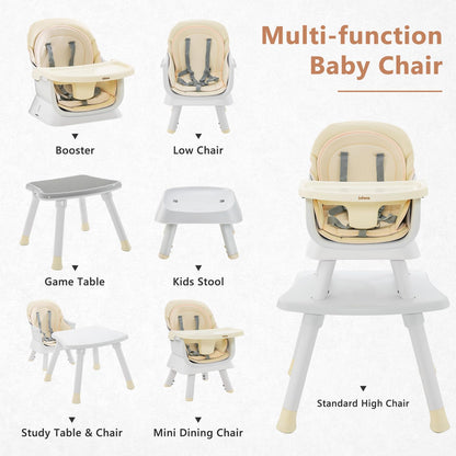 Chaise haute 8 en 1, chaise convertible pour bébé et tout-petit, rehausseur de repas, ensemble tabouret/table/chaise pour enfant