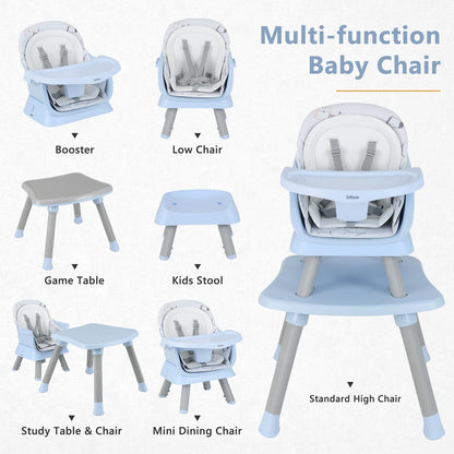 Chaise haute 8 en 1, chaise convertible pour bébé et tout-petit, rehausseur de repas, ensemble tabouret/table/chaise pour enfant