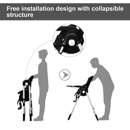 Chaise haute pliable pour bébés et tout-petits avec dossier, repose-pieds et hauteur d’assise réglables