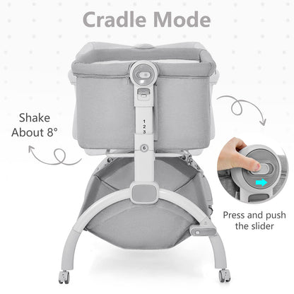 Berceau bébé 3 en 1 : lit d'appoint, berceau à bascule, pliable et portable, cododo sécurisé avec panier de rangement
