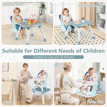 Chaise haute 8 en 1, chaise convertible pour bébé et tout-petit, rehausseur de repas, ensemble tabouret/table/chaise pour enfant