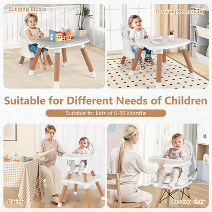 Chaise haute 8 en 1, chaise convertible pour bébé et tout-petit, rehausseur de repas, ensemble tabouret/table/chaise pour enfant