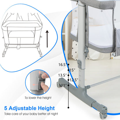 Berceau bébé 3-en-1, lit d'appoint pour nouveau-né, berceau pliable avec matelas, montage facile