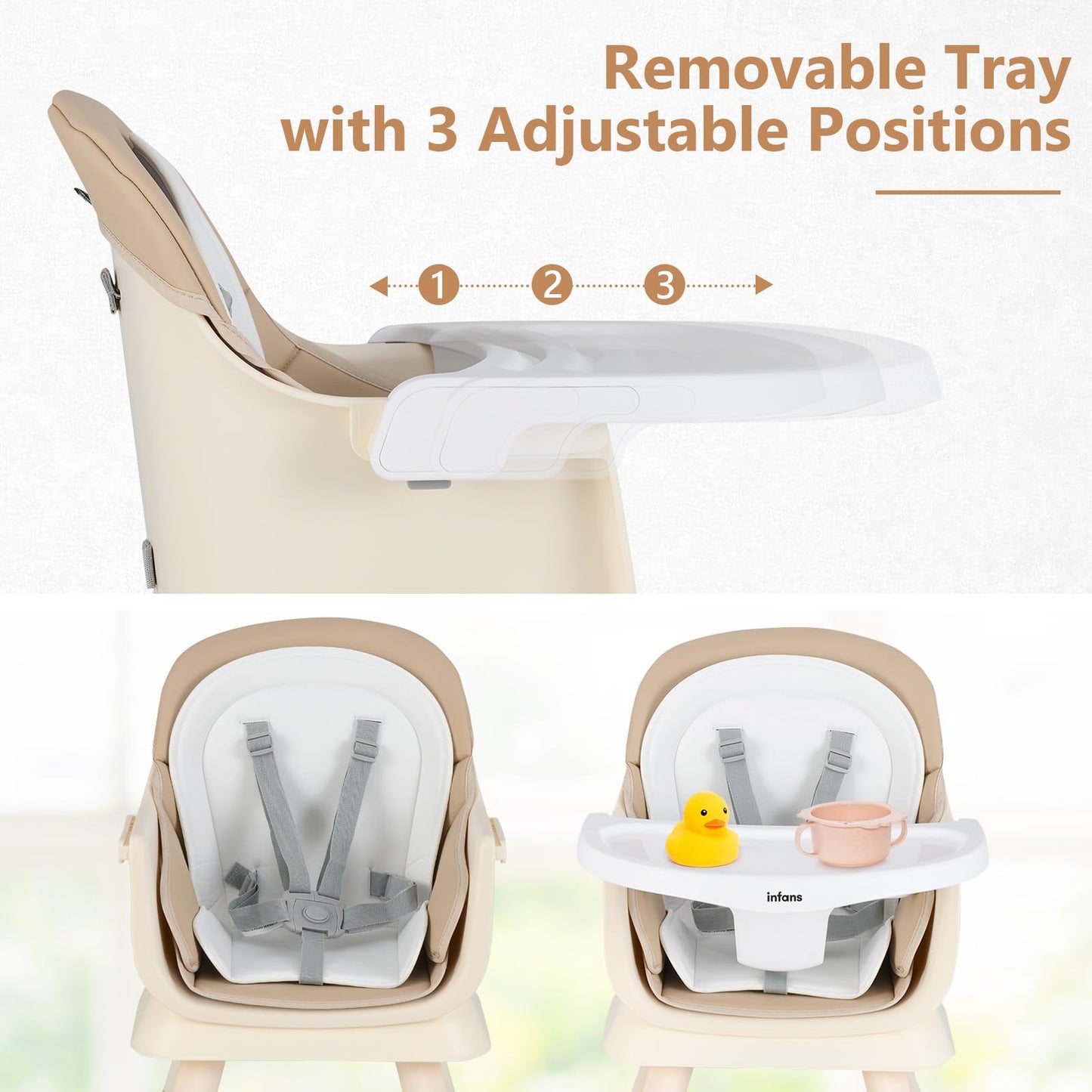 Chaise haute 8 en 1, chaise convertible pour bébé et tout-petit, rehausseur de repas, ensemble tabouret/table/chaise pour enfant