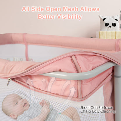 Berceau bébé 3-en-1, lit d'appoint pour nouveau-né, berceau pliable avec matelas, montage facile